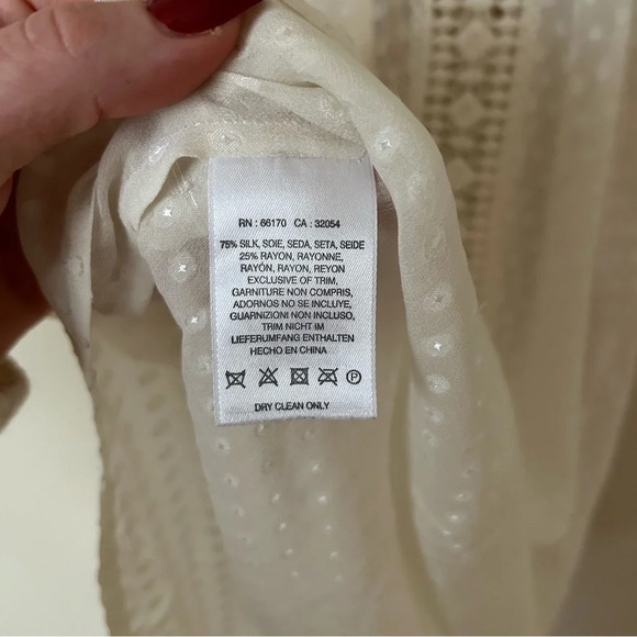 Anthropologie Meadow Rue Lace Embroidered Pattern Sleeveless White Tank Small - Picture 5 of 7